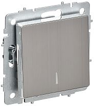 BRITE Выключатель 1-клавишный с индикацией 10А ВС10-1-1-БрГН металл хром/никель IEK