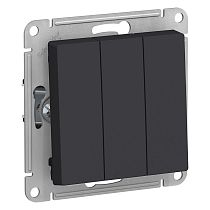 AtlasDesign Карбон Выключатель 3 клавишный сх.1+1+1, 10АХ Systeme Electric (Schneider Electric)