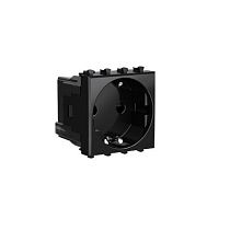 Розетка модульная, 2P+E, с з/ш, "Avanti", "Черный квадрат", 2 модуля DKC