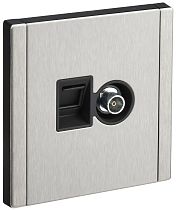 FORTE&PIANO Розетка двойная TV+RJ45 кат.5E FP736M металл никель IEK