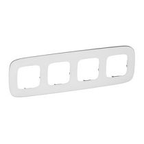 Рамка четырехпостовая  универсальная белое стекло Valena ALLURE Legrand