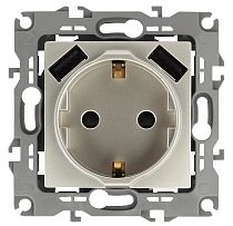 Розетка ЭРА Elegance 14-4109-04 шампань с заземлением со шторками с USB 5В-3А