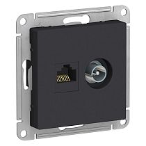 AtlasDesign Карбон Розетка TV+RJ45 кат.5E Systeme Electric (Schneider Electric)