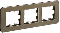 Рамка BRITE трехместная РУ-3-1-Бр металл латунь RE  IEK