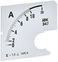 Шкала сменная для амперметра Э47 10/5А класс точности 1,5 72х72мм  IEK