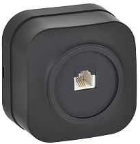 GLORY Розетка для открытой установки телефонная RJ11 РТ20-ХЧм черный матовый IEK