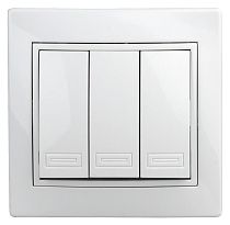 Выключатель ЭРА Intro Plano 1-106-01 10А 250В белый тройной