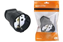 Кабельная розетка 2П+3 16А 250B черная  TDM