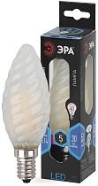 Лампа светодиодная ЭРА F-LED BTW-5W-840-E14 frost филамент свеча витая матовая нейтральный белый свет