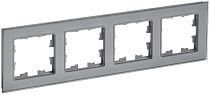 Рамка BRITE четырехместная РУ-4-2-БрСе стекло серый  IEK