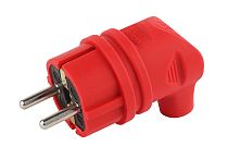 Вилка кабельная каучуковая ЭРА с заземлением 90град 16A IP44, Красный, V9-RED-IP44