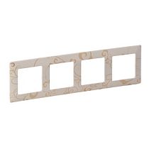 Рамка четырехпостовая универсальная  ампир бежевый Valena LIFE Legrand