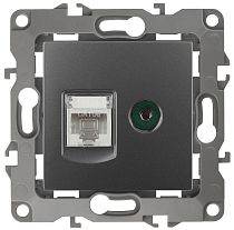 Розетка ЭРА 12 12-3110-12 графит телевизионная + интернет