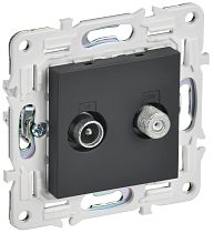 SKANDY Розетка двойная TV+SAT SK-A13G графит IEK