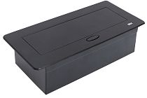 PRIMER Блок розеточный с выдвижной крышкой на 6 модулей черный IEK