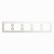 Glossa Перламутр Рамка 5 постовая, горизонтальная, Systeme Electric (Schneider Electric)