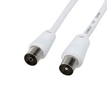 Шнур ТВ гнездо - ТВ штекер, длина 1,5 метра, белый REXANT