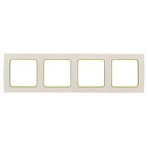 Стокгольм Рамка 4-местная белая с линией цвета зеленый EKF PROxima