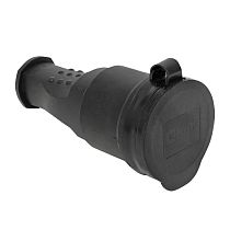 Розетка переносная с защитной крышкой каучуковая 230В 2P+PE 16A IP44 EKF