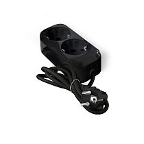 Удлинитель бытовой  Е-302 ПВС 3*1 2 гнезда с заземлением 2м черный UNIVERSAL