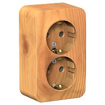 Blanca открытая установка без пластины Ясень Розетка двойная с заземлением, 16А Systeme Electric (Schneider Electric)