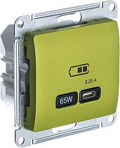 Glossa Фисташковый Розетка USB тип-C 65W высокоскор.заряд. QC, PD, механизм Systeme Electric (Schneider Electric) Glossa Фисташковый Розетка USB тип-C 65W высокоскор.заряд. QC, PD, механизм Systeme Electric (Schneider Electric)