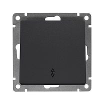 Выключатель одноклавишный проходной UNIVERSAL серия "Афина", скрытой установки, 10А, 220В, графит (еврослот)