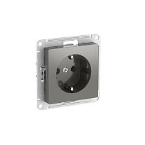 AtlasDesign Сталь Розетка с заземлением, 16А, мех., быстрозажим. клемм
