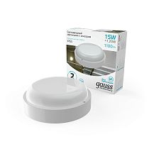 Светильник светодиодный ЖКХ Gauss Elementary круг 15Вт 1100lm 4000K 160-260V IP65 d155х52мм белый с микроволновым датчиком