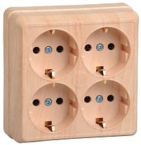 РС24-3-ОС Розетка 4местная с заземлением 16А открытое устройство ОКТАВА (сосна) IEK РС24-3-ОС Розетка 4местная с заземлением 16А открытое устройство ОКТАВА (сосна) IEK