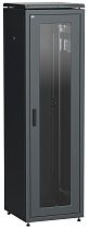ITK Шкаф сетевой 19" LINEA N 42U 600х800 мм стеклянная передняя дверь, задняя металлическая черный IEK
