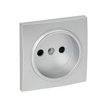 Валенсия лицевая панель розетки 1-местной б/з 10 А сталь с защ. штор. EKF PROxima