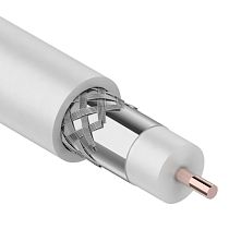 Кабель коаксиальный магистральный RG-11U, 75 Ом, CCS/Al/Al, 83%, 305 м, INDOOR, белый, REXANT