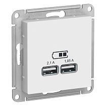 AtlasDesign Белый Розетка USB двойная, 5В, 2,1 А Systeme Electric (Schneider Electric)