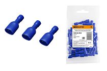 Разъем плоский полностью изолированный РППИ-М 2-187 синий (мама) (50 шт)  TDM