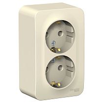 Blanca открытая установка с изолированной пластиной Молочный Розетка двойная с заземлением 16А Systeme Electric (Schneider Electric) Blanca открытая установка с изолированной пластиной Молочный Розетка двойная с заземлением 16А Systeme Electric (Schneider Electric)
