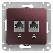 Glossa Баклажановый Розетка компьютерная 2-ая RJ45+RJ45, категория 5E Systeme Electric (Schneider Electric) Glossa Баклажановый Розетка компьютерная 2-ая RJ45+RJ45, категория 5E Systeme Electric (Schneider Electric)