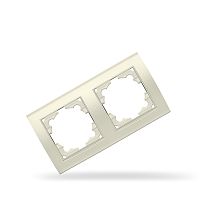 Рамка двухместная горизонтальная Бриллиант слоновая кость UNIVERSAL