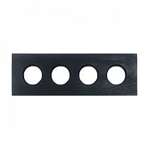 Рамка 4-х постовая, скрытый монтаж, Шедель Форест, дерево, цвет Угольно-черный Bironi