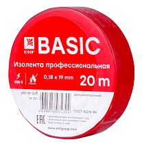 Изолента класс А (0,18х19мм) (20м.) красная EKF Basic Изолента класс А (0,18х19мм) (20м.) красная EKF Basic