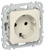 FLITE Розетка с заземлением без защитных шторок безвинтовое крепление 16А РС11-1-ФлСл сливочный IEK