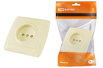Розетка 2П 10А 250В с защ. шт. сл. кость "Онега"  TDM