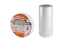 Изолента ПВХ профессиональная 0,18х19мм Белая 20м  TDM