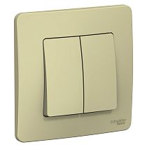 Blanca скрытая установка Бежевый Переключатель 2 клавишный (cх.6+6), 10А Systeme Electric (Schneider Electric)