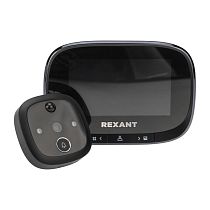 Видеоглазок дверной REXANT (DV-115) с цветным LCD-дисплеем 4.3" с функцией записи фото/видео по движению, встроенный звонок, ночной режим работы
