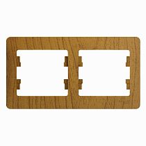Glossa Дерево Дуб Рамка 2 постовая, горизонтальная Systeme Electric (Schneider Electric)