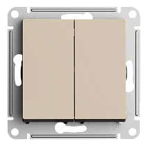 AtlasDesign Песочный 2-клавишный Выключатель с самовозвратом, сх.2, 10А, механизм Systeme Electric (Schneider Electric)