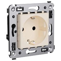 Розетка в стену, 2P+E, с з/ш, "Avanti", "Ванильная дымка" DKC