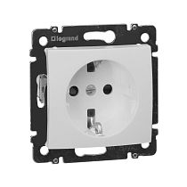 VALENA DIY Розетка 1-местная с заземлением с защитными шторками 16А белый