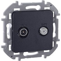 INSPIRIA Розетка двойная TV+SAT тип звезда двухкабельная антрацит